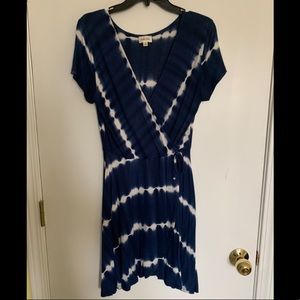 Rolla Coster Casual Blue Tie-Dye Wrap Dress
